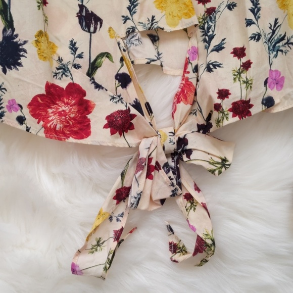 H&M Floral Top Belt Sleeve - Size 8 - Picture 3 of 8
